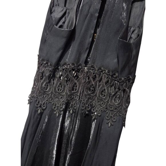 Susan Roselli For Vijack Metallic Black Formal Lace Dress Women Size 12 Vintage - Picture 4 of 12